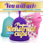 Menstrual Cups Set Of 2 With Collapsible Silicone Sterilizer - Super Soft