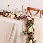 5ft Artificial Rose Flower Burgundy Fake Floral Garland For Wedding Ceremony