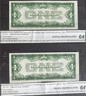 Usa  1 1928a Silver Certificate Funnybacks Uncirculated-consecutive Banknotes 