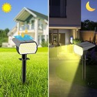 8 Pack Solar Spot Lights Outdoor  74 Led 3 Lighting Modes 2-in-1 Solar Landscape