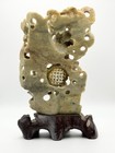 Vintage 7 75    Chinese Hand Carved Shoushan Stone Temple Guardian Lions Shishi