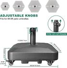 Patio Umbrella Base Heavy Duty With Wheels Square Market Stand 125lb Capacity