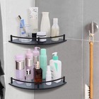 Glass Bathroom Shelves  Set Of 2 Glass Corner Shelf Wall Mount  Shower Corner Sh