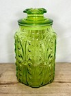 Vtg  Imperial Lime Green Glass 1960s L e  Smith Lidded Canister Mcm 9    Tall