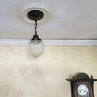 631c Antique Vintage 1910 s 30s  Glass Ceiling Light Fixture Hall Porch Pendant