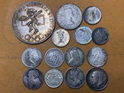Lots Of 14 Foreign Silver Coins  the Weight 1 96 Oz    Circulated   