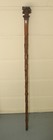 Antique 36    English Walking Stick With Hand Carved Lady And Bonnet