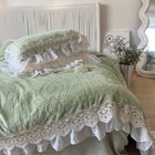Bedding Set 4 Pcs 3d Carved Milk Velvet Super Warm Lace Duvet Cover Bed Sheet