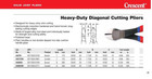 Crescent 542cvn 8  Heavy-duty Diagonal Cutting Solid Joint Pliers  Cushion Grip