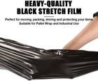 80 Gauge - 4 Rolls Black Shrink Wrap Stretch Film 18  X 1000  Total 4000 Ft 