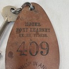Vintage Hotel Fort Kearney Nebraska Room 409 Skeleton Key Leather Fob