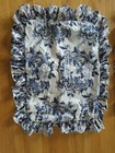 2 Ralph Lauren Blue White Porcelain Tamarind Ruffled Standard Pillow Shams