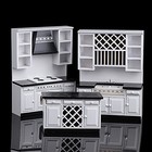 Hiawbon 1 12 Scale Miniature Kitchen Set Wooden Furniture