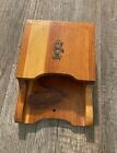 Vintage Handmade Cedar Wood Wall Pocket stand-up-native American Motif-8 x 5 