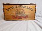 Vintage Moosehead Beer Canadian Lager Wooden Crate Box With Sliding Lid