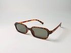 Vintage Rectangle Sunglasses Tortoise Frame Green Lenses Y2k Retro Shades Narrow
