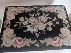 19thc Antique Victorian Footstool Bench Floral Needlepoint Petit Point Claw Feet