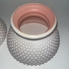 Pair Of Vintage Milk Glass Hobnail Lamp Shades Pink White 5 5 8 Wide 4 1 4 High