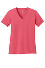 Port   Company Lpc54v Womens Short Sleeve Core Cotton V-neck T-shirt