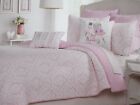 Tahari Kids Girls 4pc Pink White Damask Floral Ballerina Dance Quilt Set - Twin