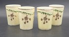 Antique Northwood Intaglio Uranium Custard Glass Tumbler Green   Gold Flower 