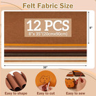 12 Rolls 8 x35  20 5x90cm  1 4mm Thick Soft Felt Fabric Melard Brown Series