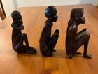 Vintage African Wood Carvings Set Of 3     David Muli Signed     Kenya