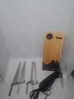 Cuisinart Cek-40 Electric Knife shields two Blades butcher Block Stand