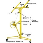 16-19  Drywall Panel Lifter Hoist Jack Rolling Caster Lockable Diy Tool Yellow