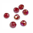 50 Festive Red Glass Beads  Faceted Rondelle   Ab Finish For Handmade Jewelry