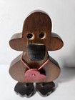 Duck Wood Figure Primitive Brown Red Heart Hand Carved Vintage Rustic 10 