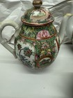 Vintage Rose Medallion Porcelain Set     2 Teapots   Sugar   Creamer