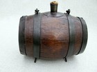 Rare Mint Desirable Size 18th C  Oak   Iron Powder whiskey rum Keg Original Cork