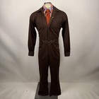 Vtg 60s 70s Jumpsuit One Piece Mens Polyester Leisure Para Suit Disco Medium 40