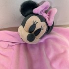 Disney Baby Minnie Mouse Lovey Plush Security Blanket Satin Trim Bow Pink 15 