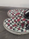 Vans Classic Slip-on Checkerboard Rose Floral Black White Red Women s Size 9