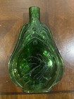 Arthur Singer Glass Bottle Embossed Oriole Bird Green Clevenger Brothers