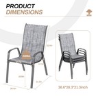 Set Of 6 Patio Dining Chairs Outdoor Stackable Armrest Chairs For Backyard