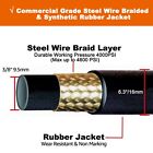 50ft Pressure Washer Hose 4000psi Non-marking 3 8  Couplers Hot cold Water 275f