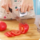 Onion Holder Tomato Cutter Meat Slicer Stainless Steel Kitchen Gadgets