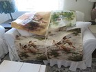 4pc Cabin Chic Geese Fishing   Fowl  Style Barkcloth Fabric Perfect 4 Pillows  9