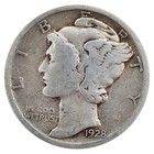 1928-p Mercury Dime Vg Very Good 90  Silver