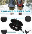 Hard Shell Sunglasses Case Eva Zipper Glasses Case With Clip Portable Black