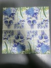 Two Single Cocktail Napkins For Decoupage Spring Summer Botanical Floral Script