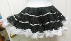 Super Ruffled Organdy Petticoat Dance Cancan Skirt Black White Child Ladies 