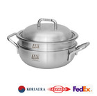 Amt Sharp 316ti Titanium 5-ply Steamer Multi Cooker Pot Set 22cm 8 7  Induction