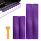 4 Pcs Car Door Sill Protector  3d Carbon Fiber Door Entry Edge Purple  3d
