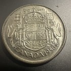 1958 Canada 50 Cents Silver Half Dollar Queen Elizabeth Ii Canadian Coin Vintage