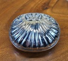 Ca  1780 Continental Rococo Silver Repousse Shell Form Box Period Leather Lining