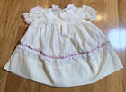 Polly Flinders Vtg Baby Girls Dress 3-9m Yellow Hand Smocked Floral Lace Puff Sl